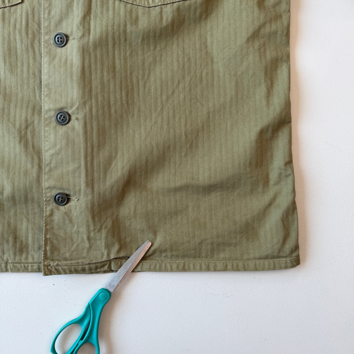 RRL Ralph Lauren (2XL) Olive Military Herringbone Twill Over Shirt