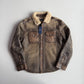 NWT Polo Ralph Lauren (S) Leather Shearling Western Pearl Snap Jacket Shirt