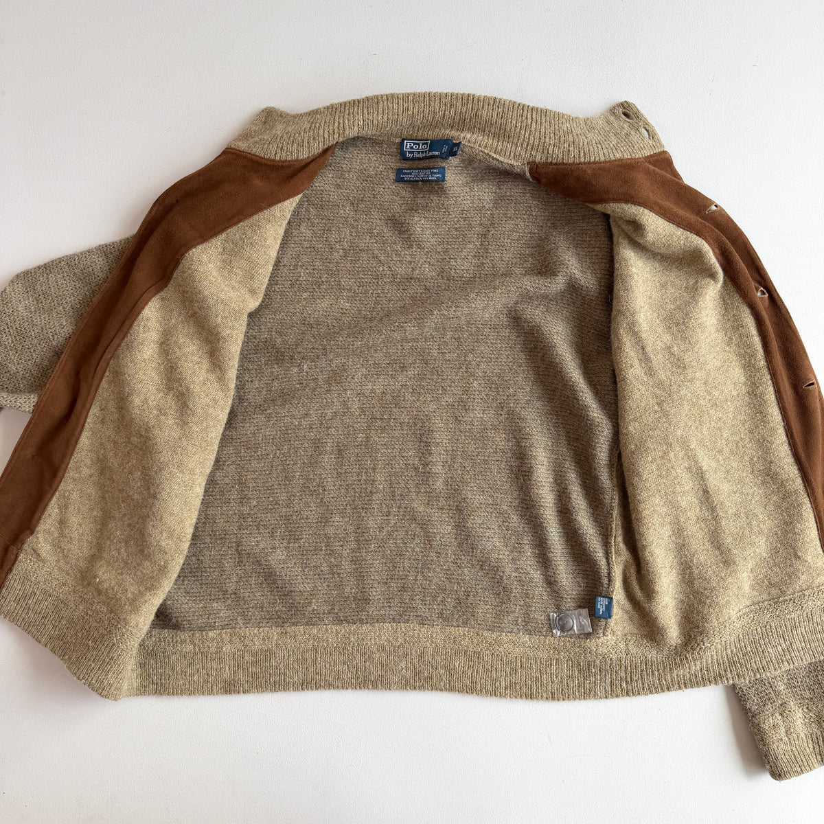 Polo Ralph Lauren (XL) Suede Alpaca/Wool Button Cardigan Sweater