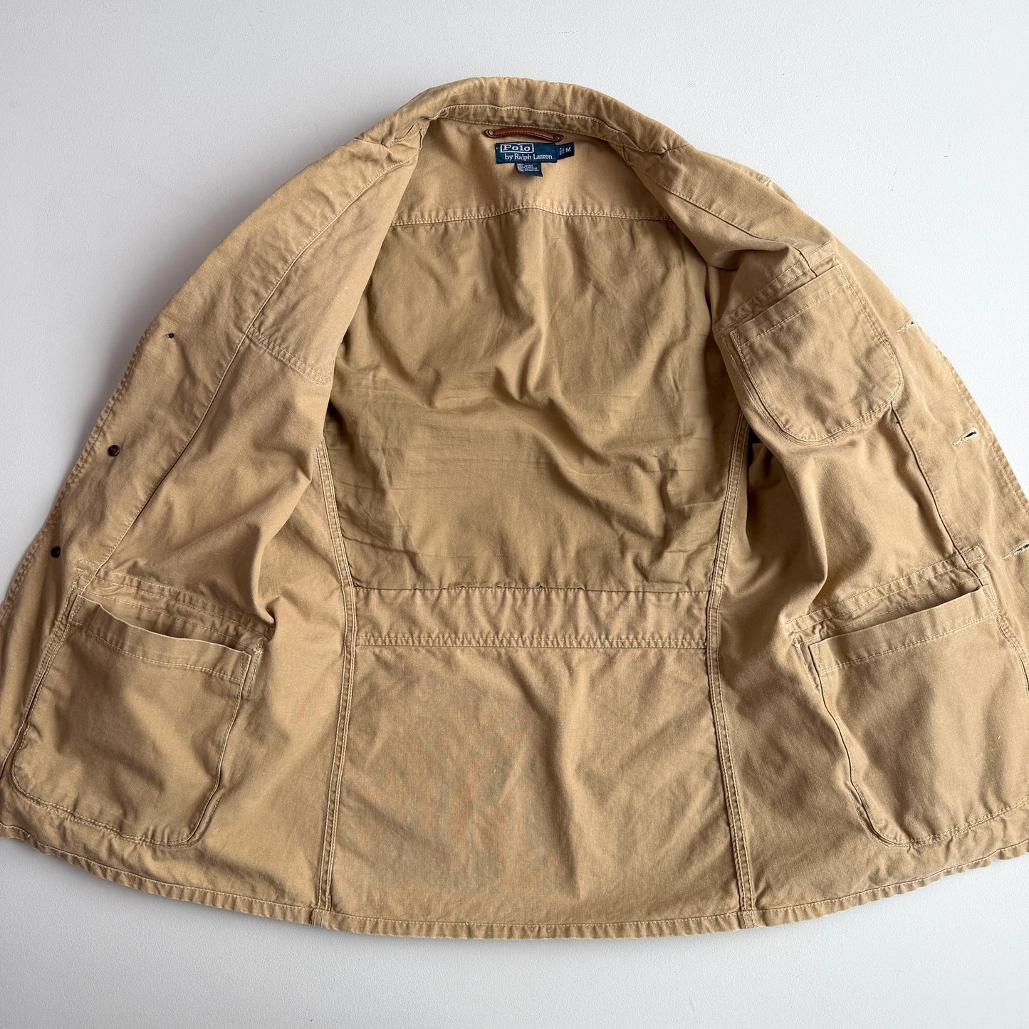 Polo Ralph Lauren (M) Half-Norfolk Leather-Trim Canvas Field Jacket