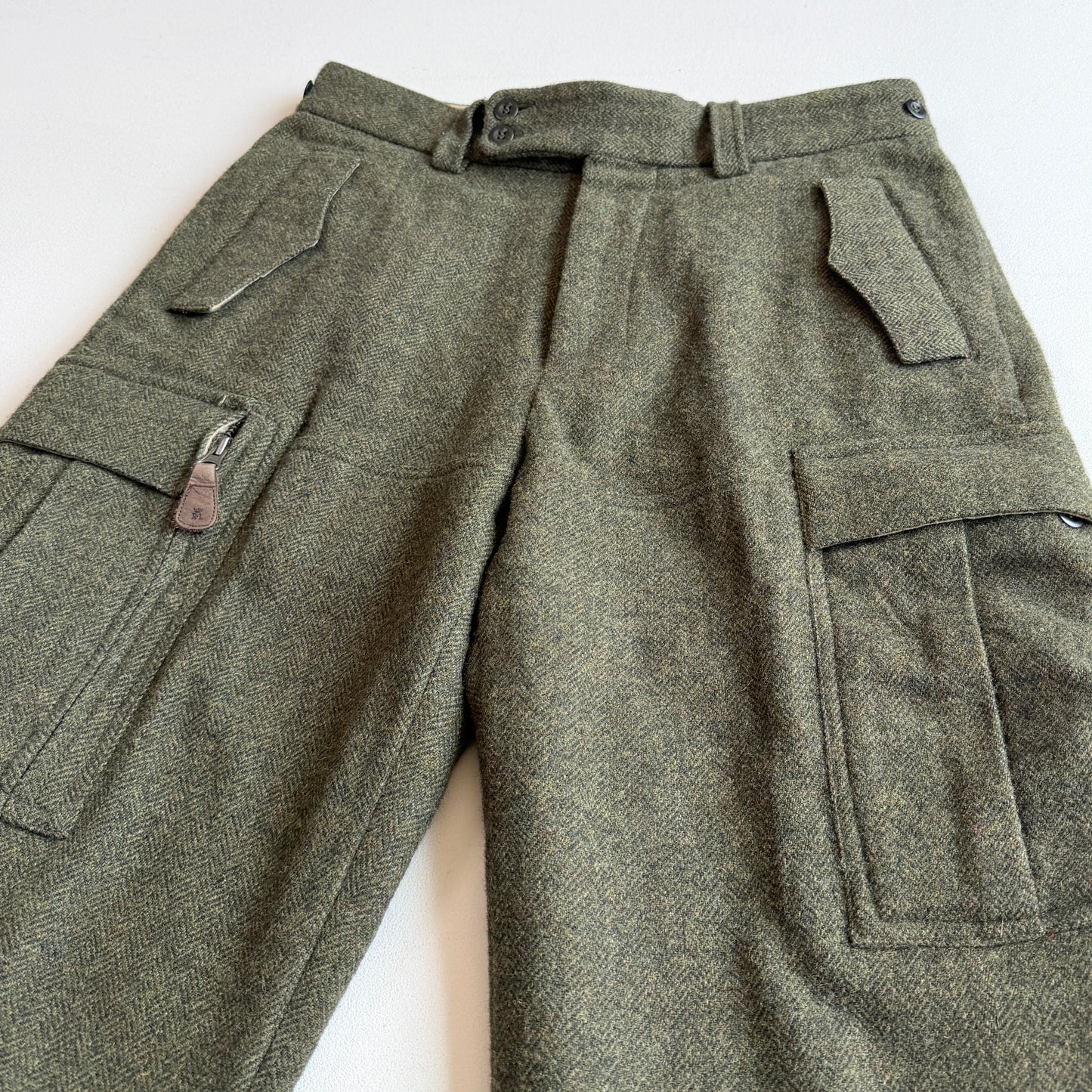 Polo Ralph Lauren (32x30) 100% Wool Tweed Military Green Cargo Pants
