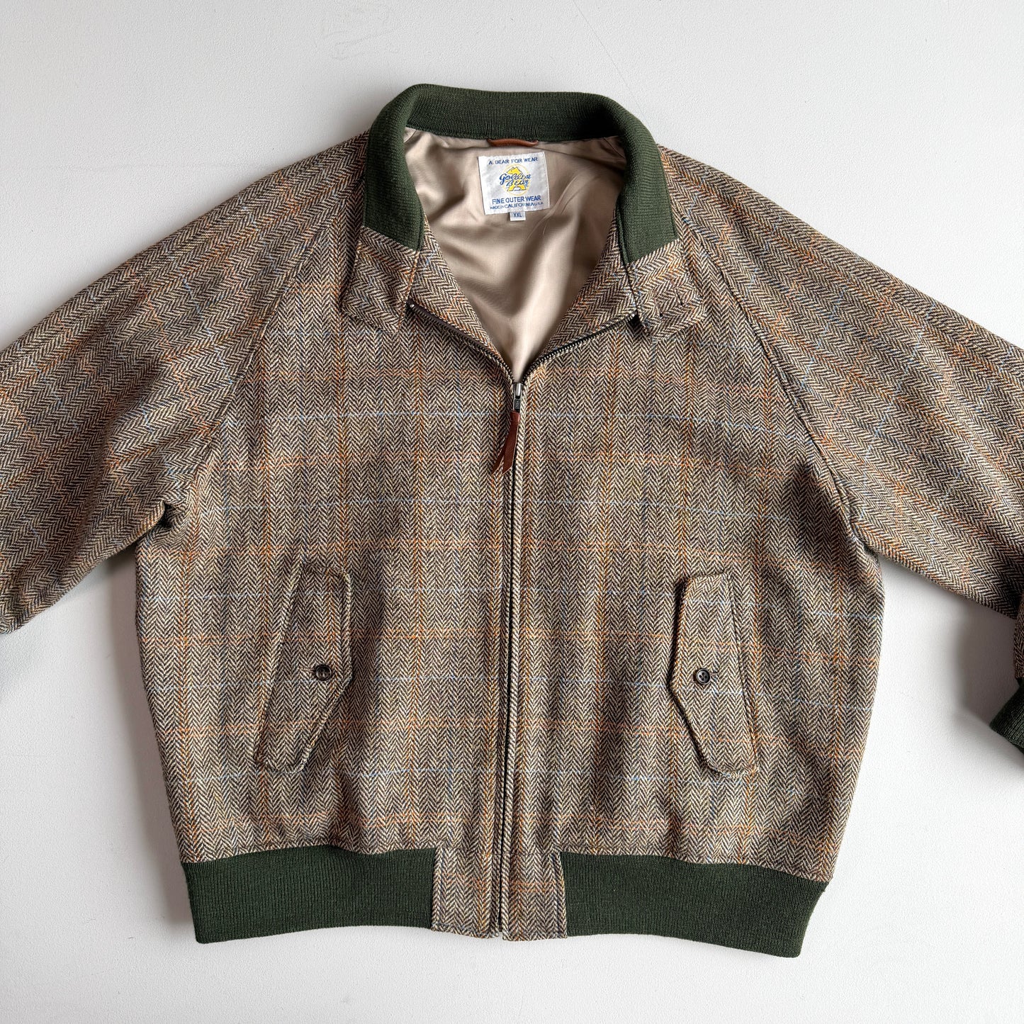 Golden Bear (2XL) Harris Tweed Wool Raglan Western Yoke Jacket