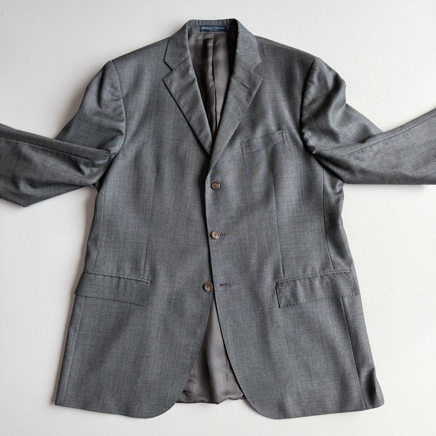 Polo Ralph Lauren (44L, 34x34) 2000s 3-Button Gray Pleated Suit