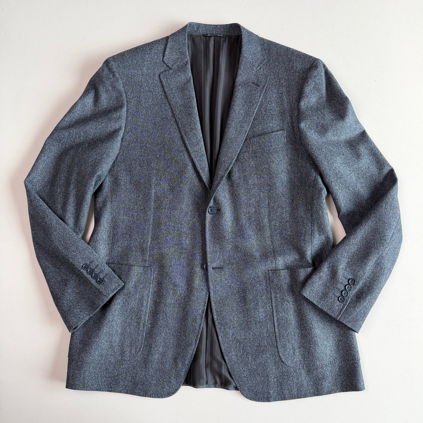 Canali (IT 56L / US 46L) Wool Blue Speckled Flecked Melange Sport Coat