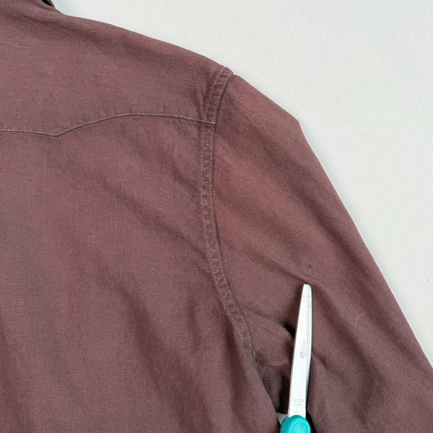 RRL Ralph Lauren (L) Plum Pearl Snap Dyed Western Shirt
