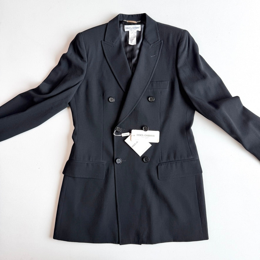 VNTG NWT Dolce & Gabbana (44IT, 36/38US) Double Breast Wool Suit Jacket