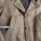 VNTG Paul Stuart (54) Tweed Wool Belted Balmacaan Norfolk-Style Field Coat