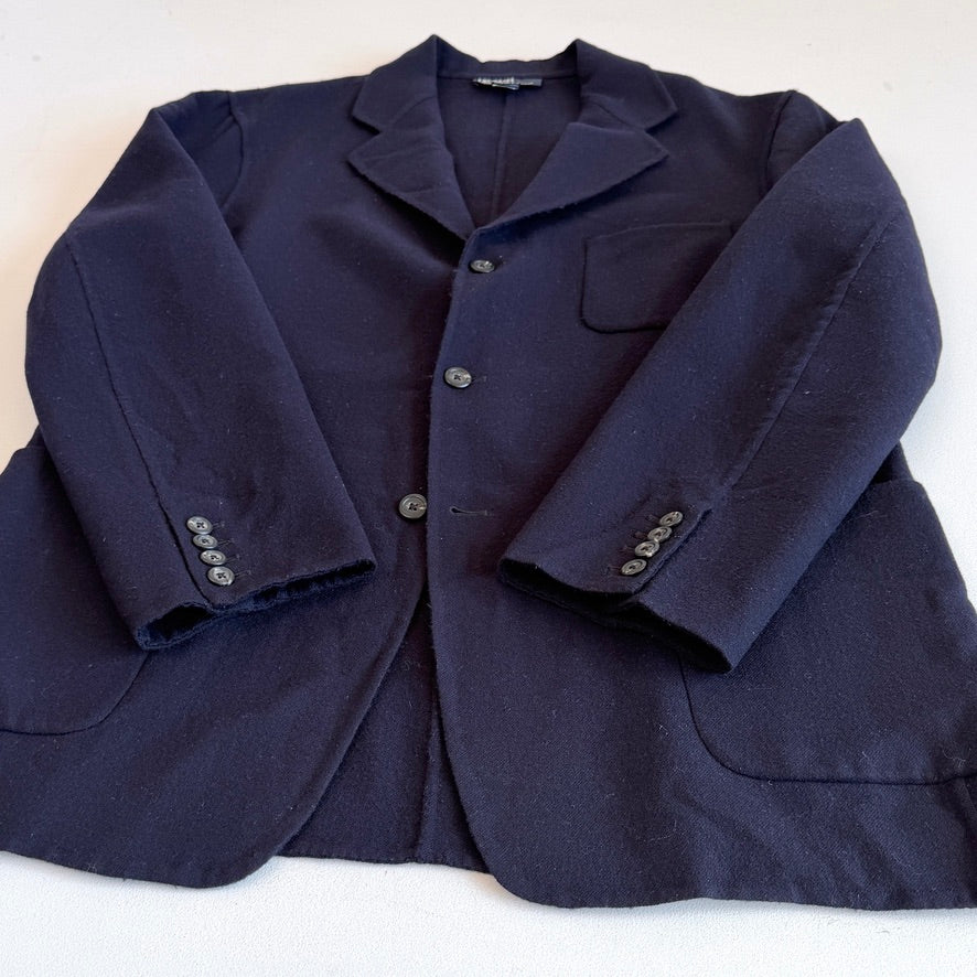 VNTG Polo Ralph Lauren (L) Wool Flannel Unstructured Navy Blue Sport Coat