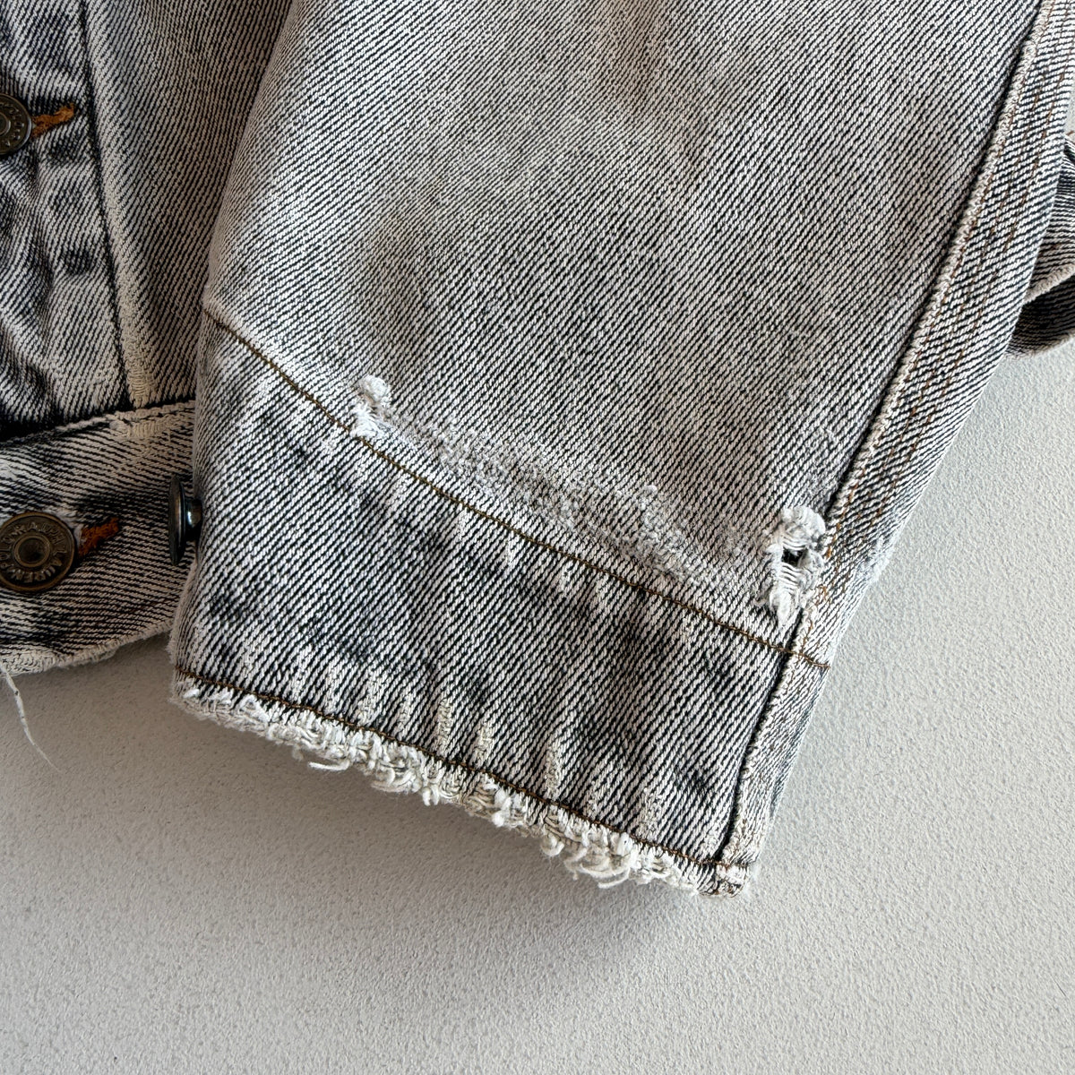 VNTG Polo Ralph Lauren (L) Sun-Bleached Gray Denim Western Trucker Jacket