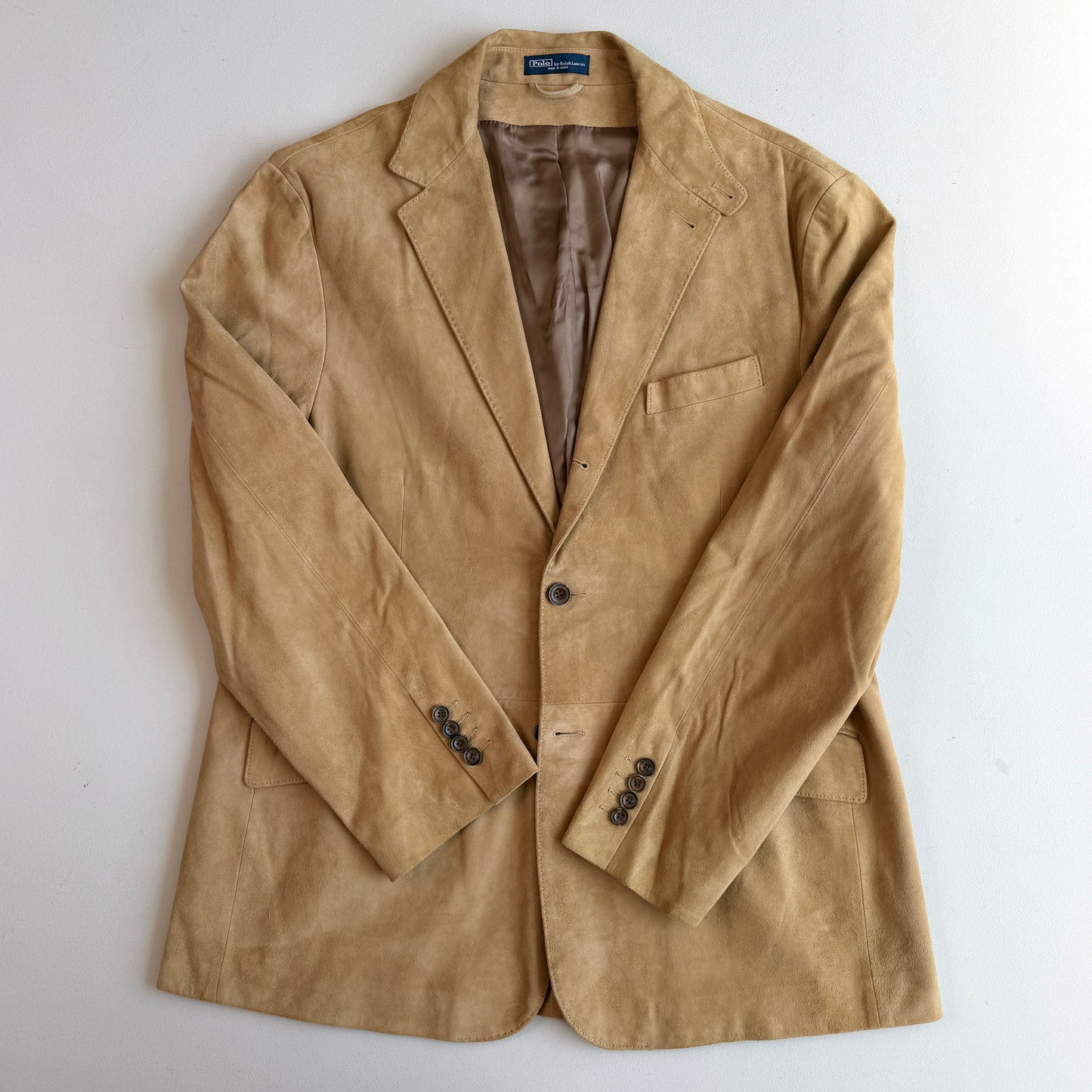 Polo Ralph Lauren (XL) Hacking Equestrian Suede Leather Tan Sports Jacket Coat