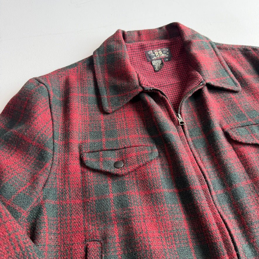 VNTG RRL Ralph Lauren (L) Wool Red/Green Plaid Hunting Field Coat