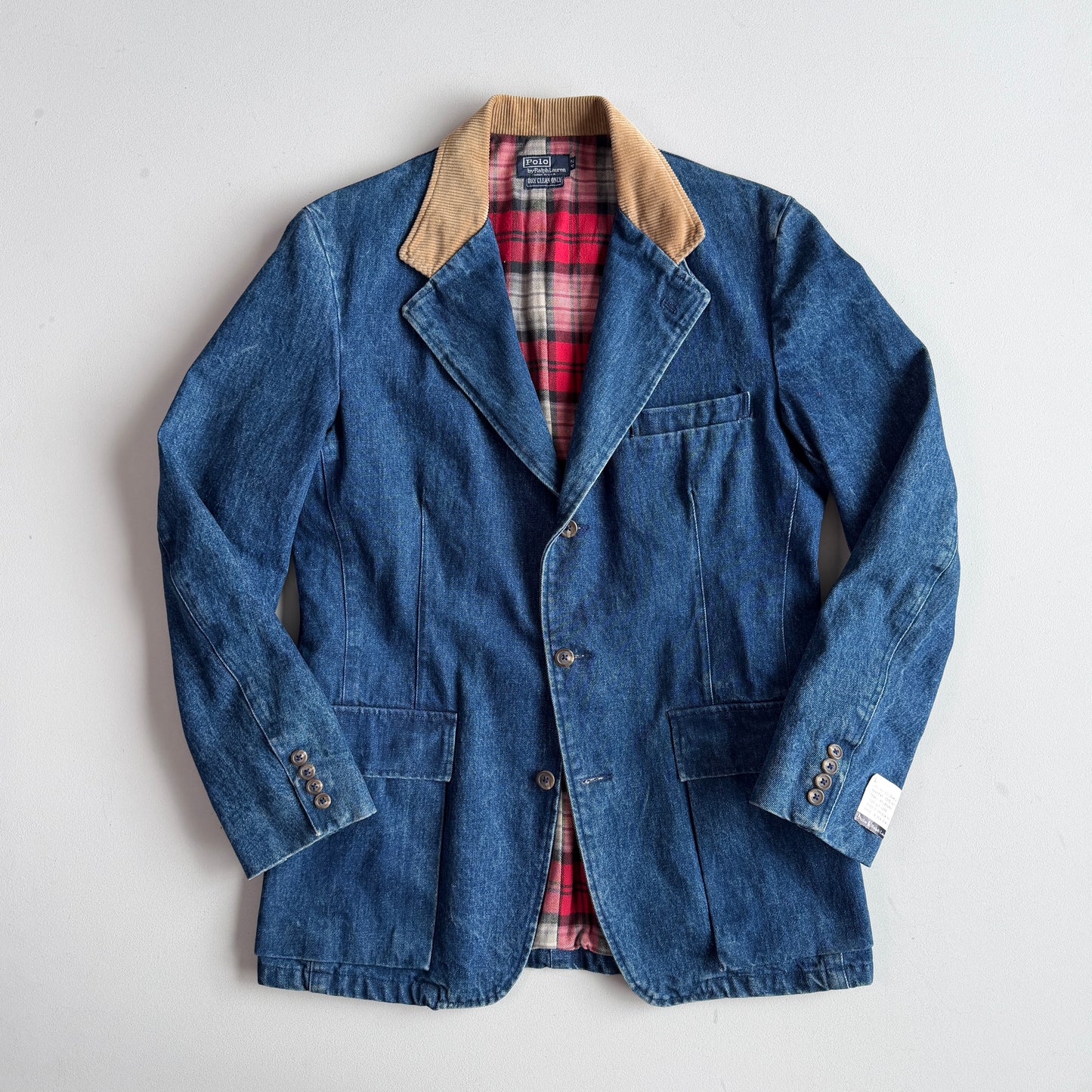 VNTG NWT Polo Ralph Lauren (42L) Indigo Denim Western Plaid Jacket Coat