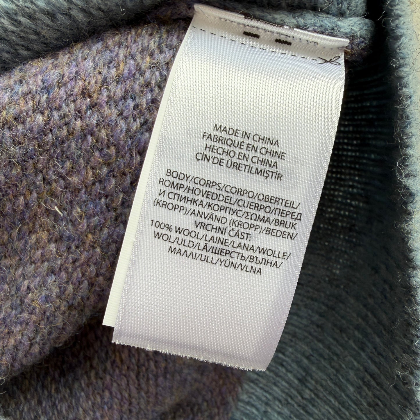 Polo Ralph Lauren (L) Brushed Wool Check Pastel "shaggy dog-like" Sweater