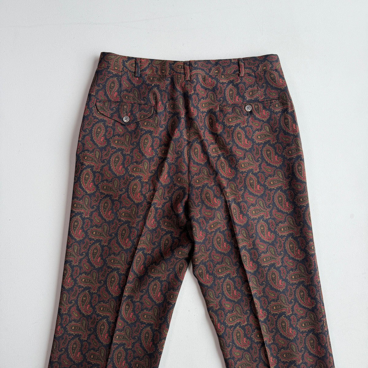 VNTG Polo Ralph Lauren (33/34 x 33) Wool Paisley Pleated Pants