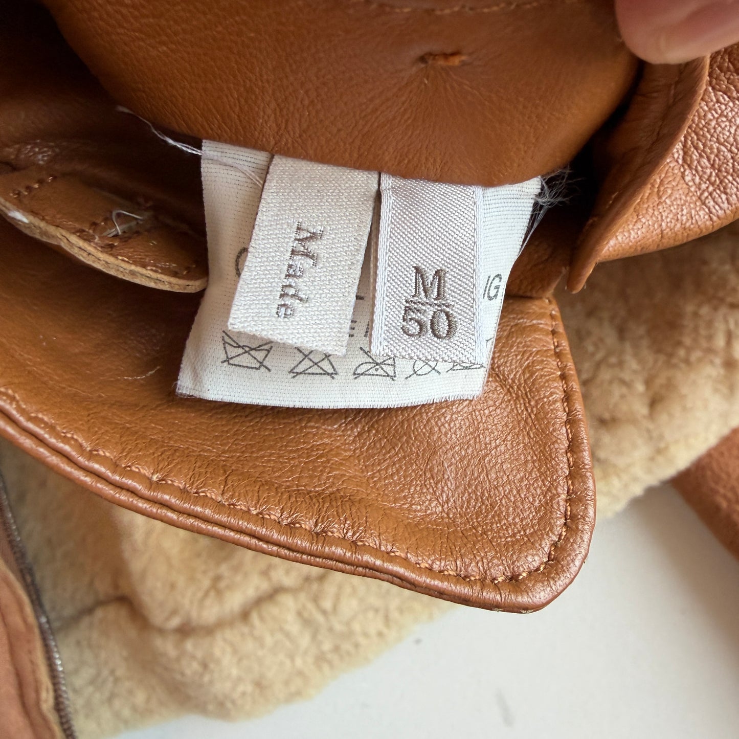 Ermenegildo Zegna (50IT /M) Leather Shearling Tan Bomber Jacket