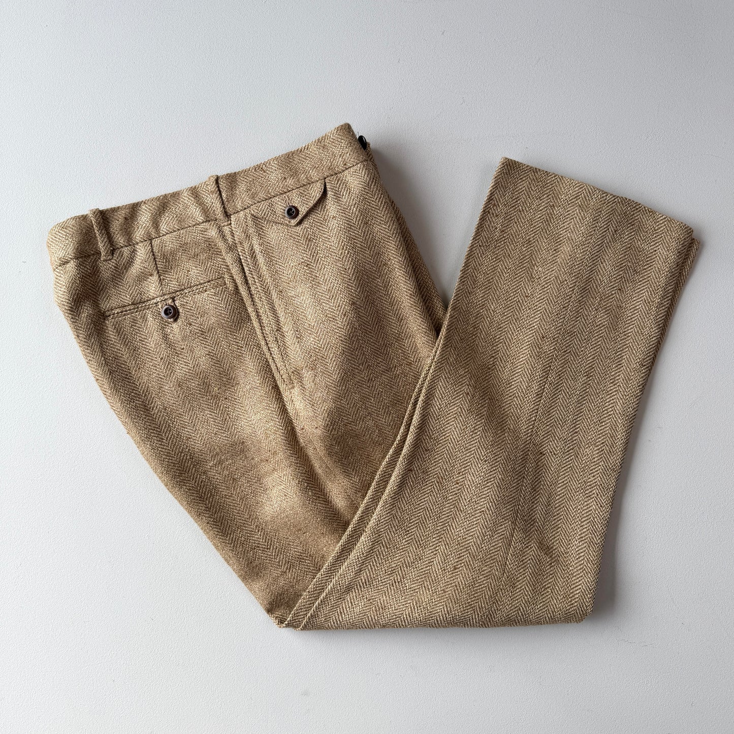 Polo Ralph Lauren (34x30) Golden Wheat Silk/Linen Herringbone Pants
