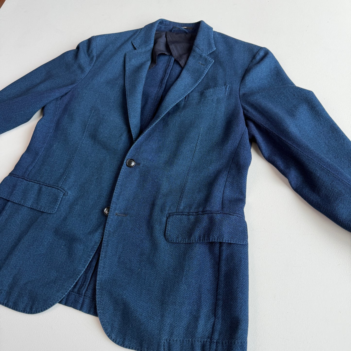 Ermenegildo Zegna (54R) Indigo Knit Cotton Unstructured Sports Jacket