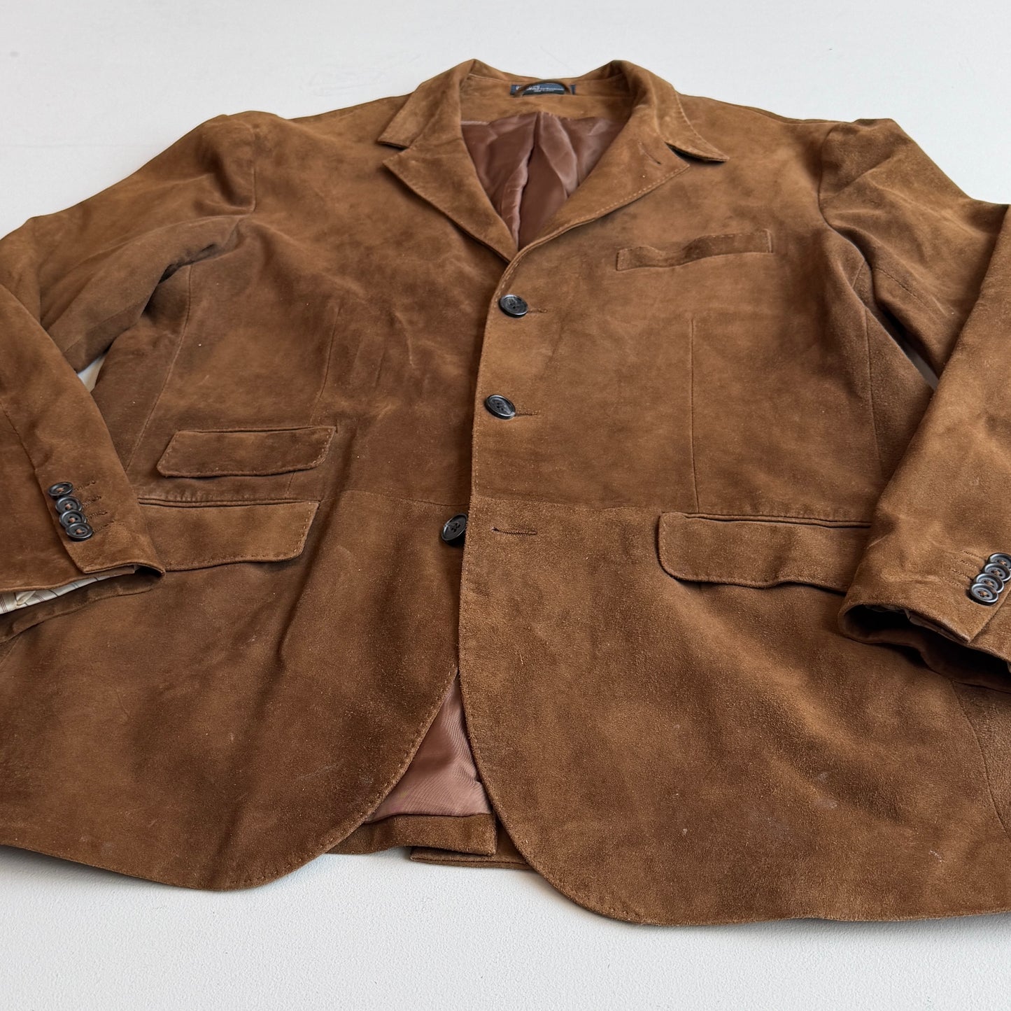 Polo Ralph Lauren (46R) Hacking Equestrian Suede Leather Brown Sports Jacket Coat