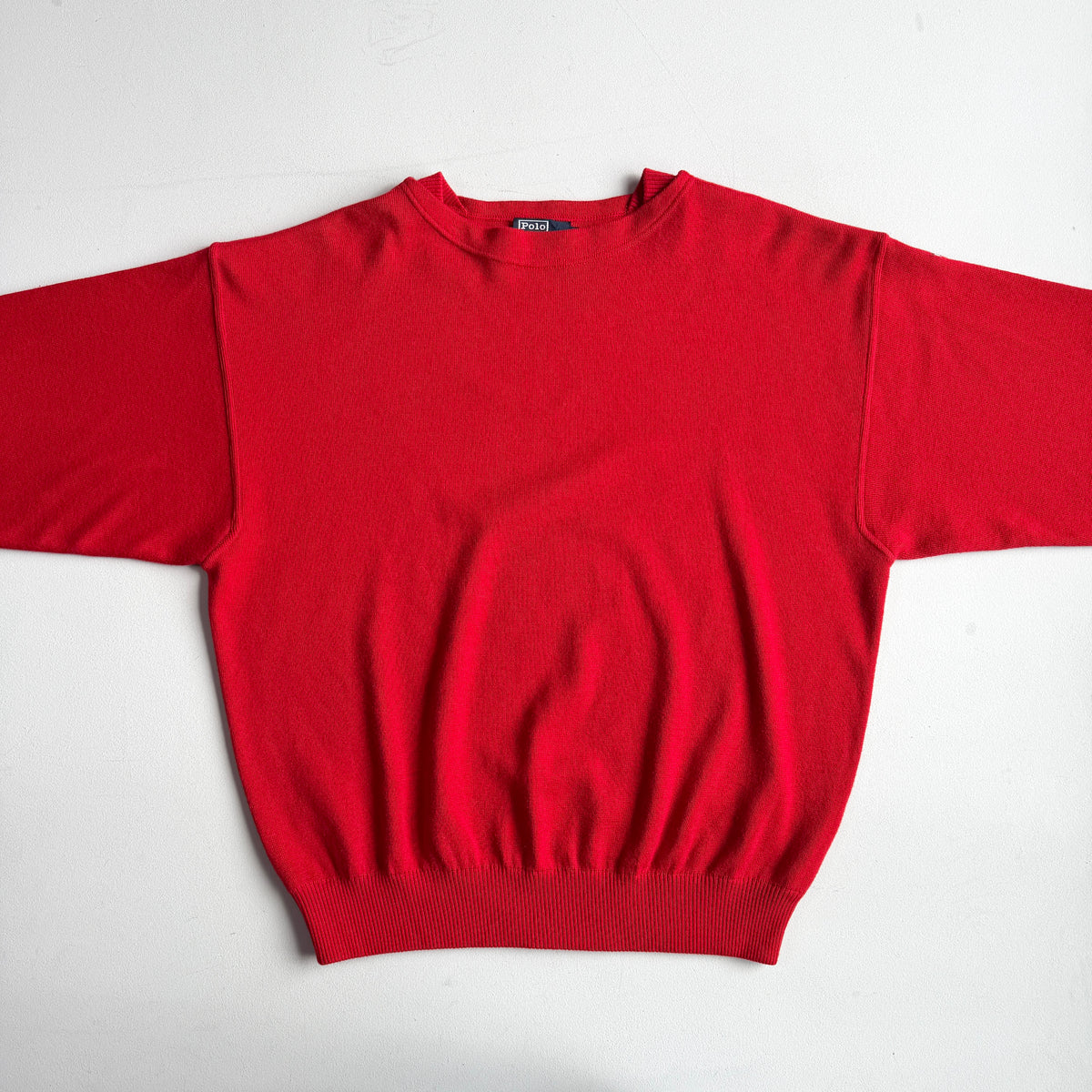 RARE VNTG Polo Ralph Lauren (XL) CP RL-92 Cotton/Wool/Cashmere Red Sweater