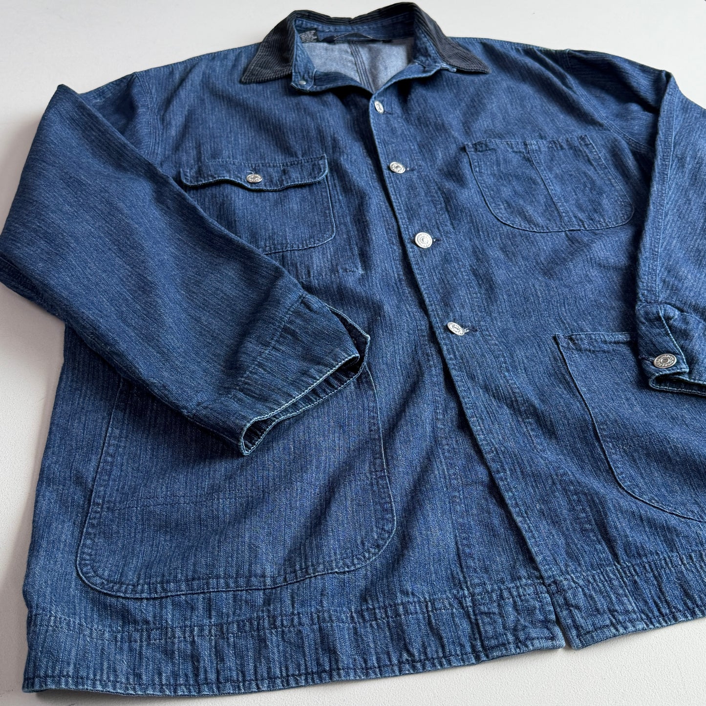 VNTG Polo Ralph Lauren (L) Indigo Herringbone Twill Cotton Chore Coat