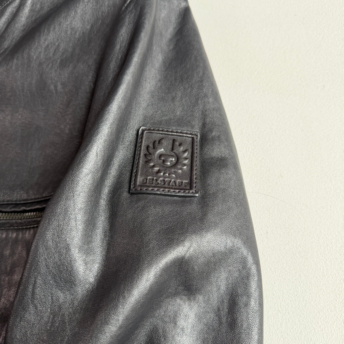 Belstaff (42 / 52IT) Nappa Lamb Leather Raceway Motorcycle Black Jacket