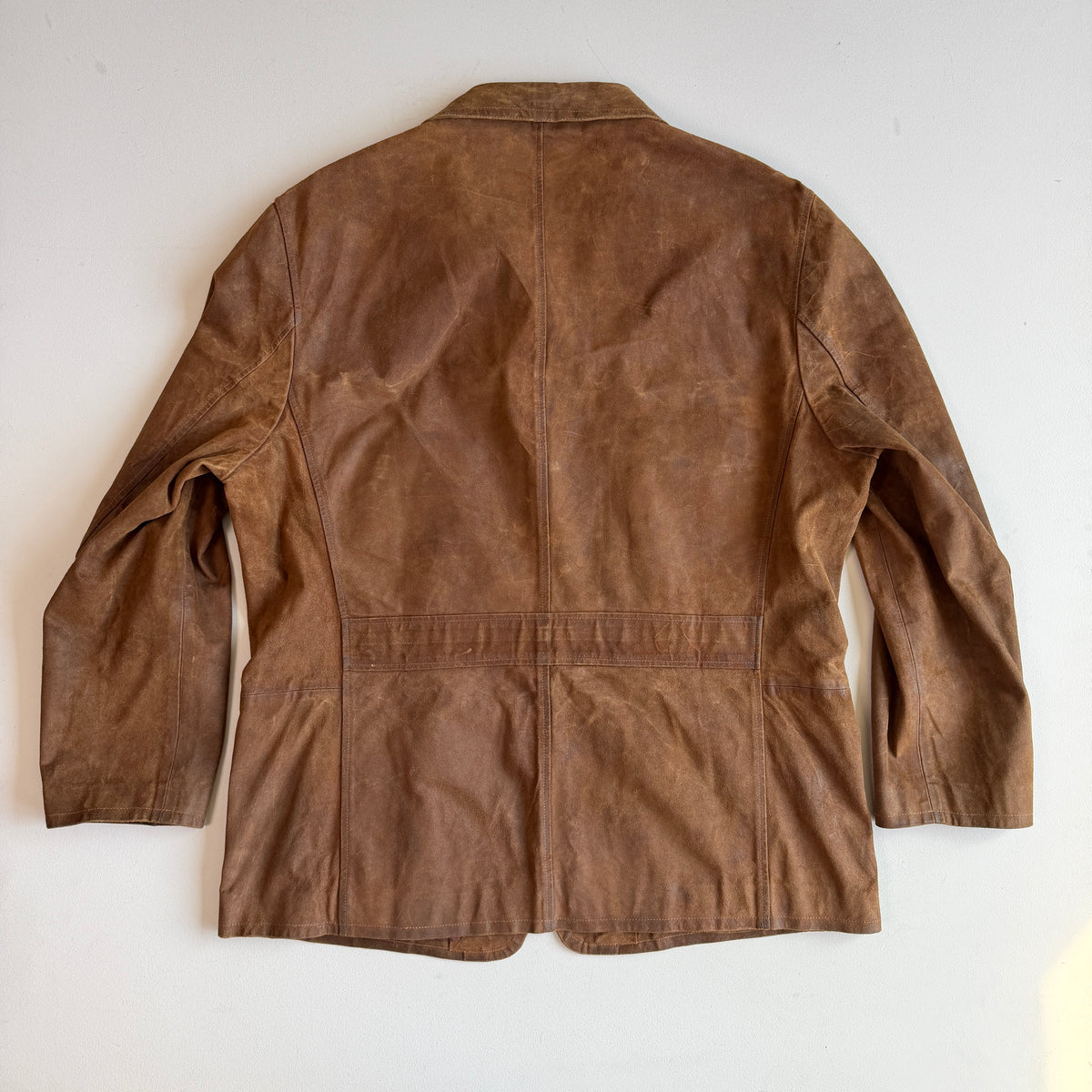 Polo Ralph Lauren (2XL) Leather Suede Half-Norfolk Tawny Field Jacket Coat