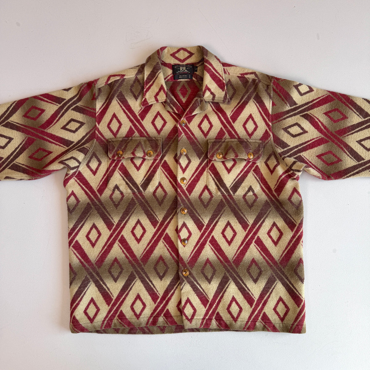 VNTG Ralph Lauren RRL (L) Cotton Blanket-Like Southwest Diamond Overshirt