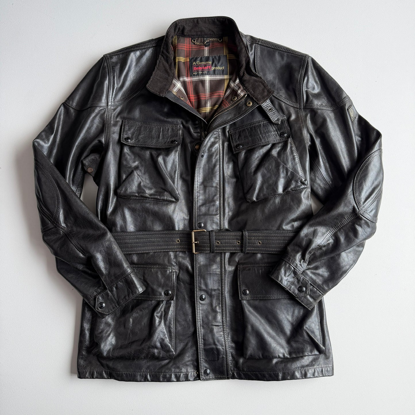 NWOT Belstaff (US 48 / 2XL) Trailmaster Panther Waxed Leather Motorcyle Jacket