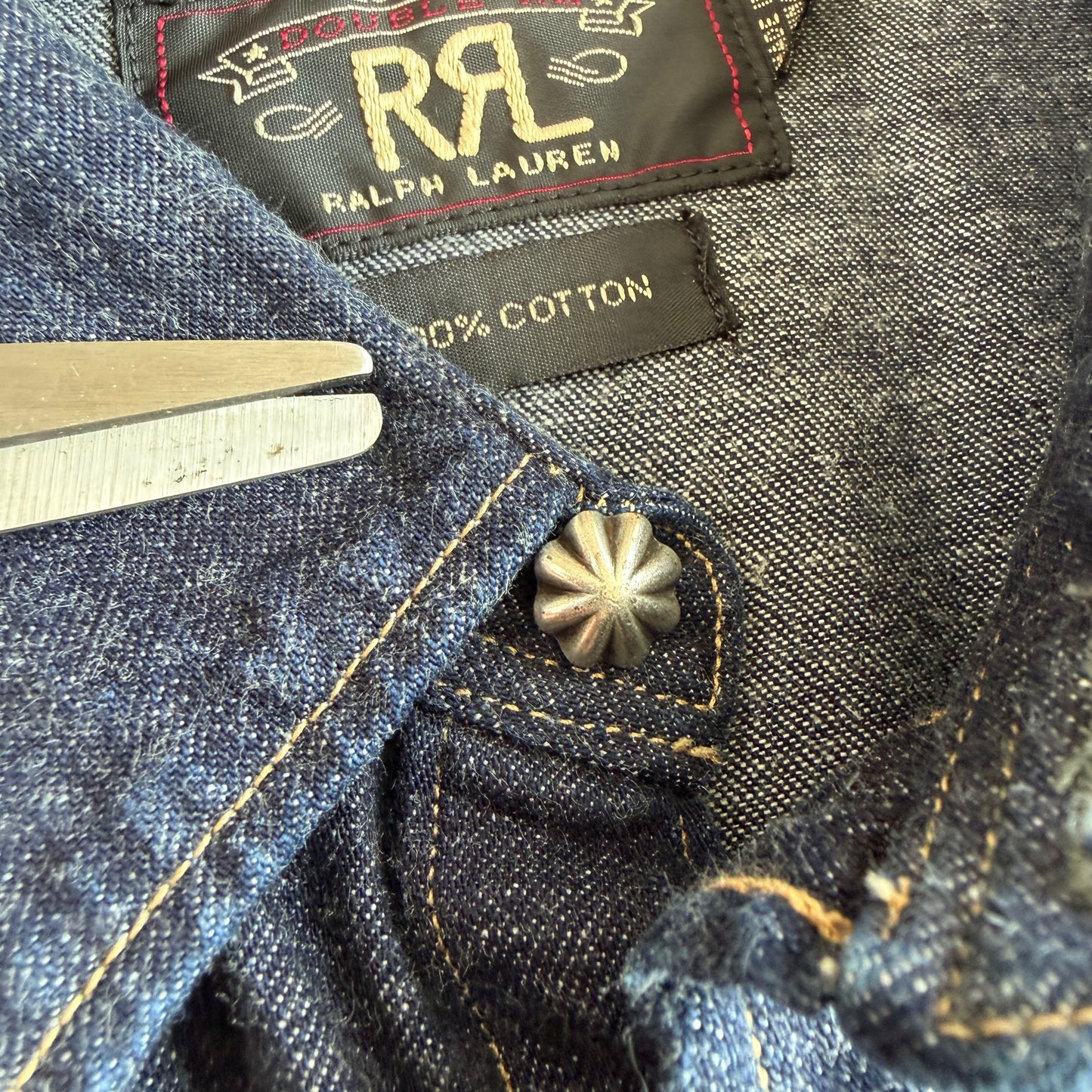 RRL Ralph Lauren (M) Denim Indigo Pearl Snap Western Shirt