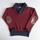 Polo Ralph Lauren (S) 100% Wool Maroon Shawl Collar Rib-Knit Sweater
