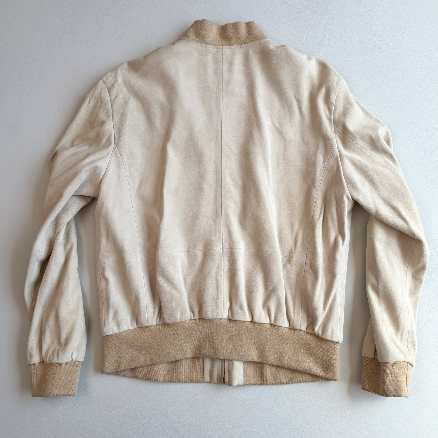 NWT Aime Leon Dore (L) Goat Suede Leather Bone White Bomber Jacket (Copy)