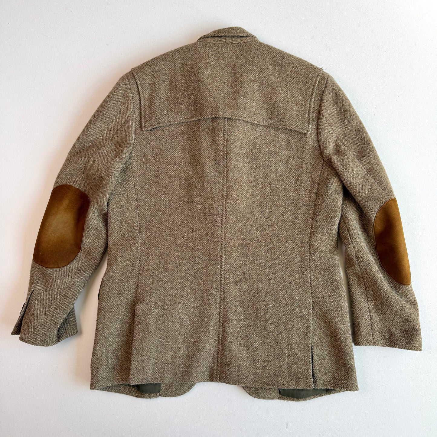 VNTG RRL Ralph Lauren (M) Olive Wool tweed Double Cape Sports Coat