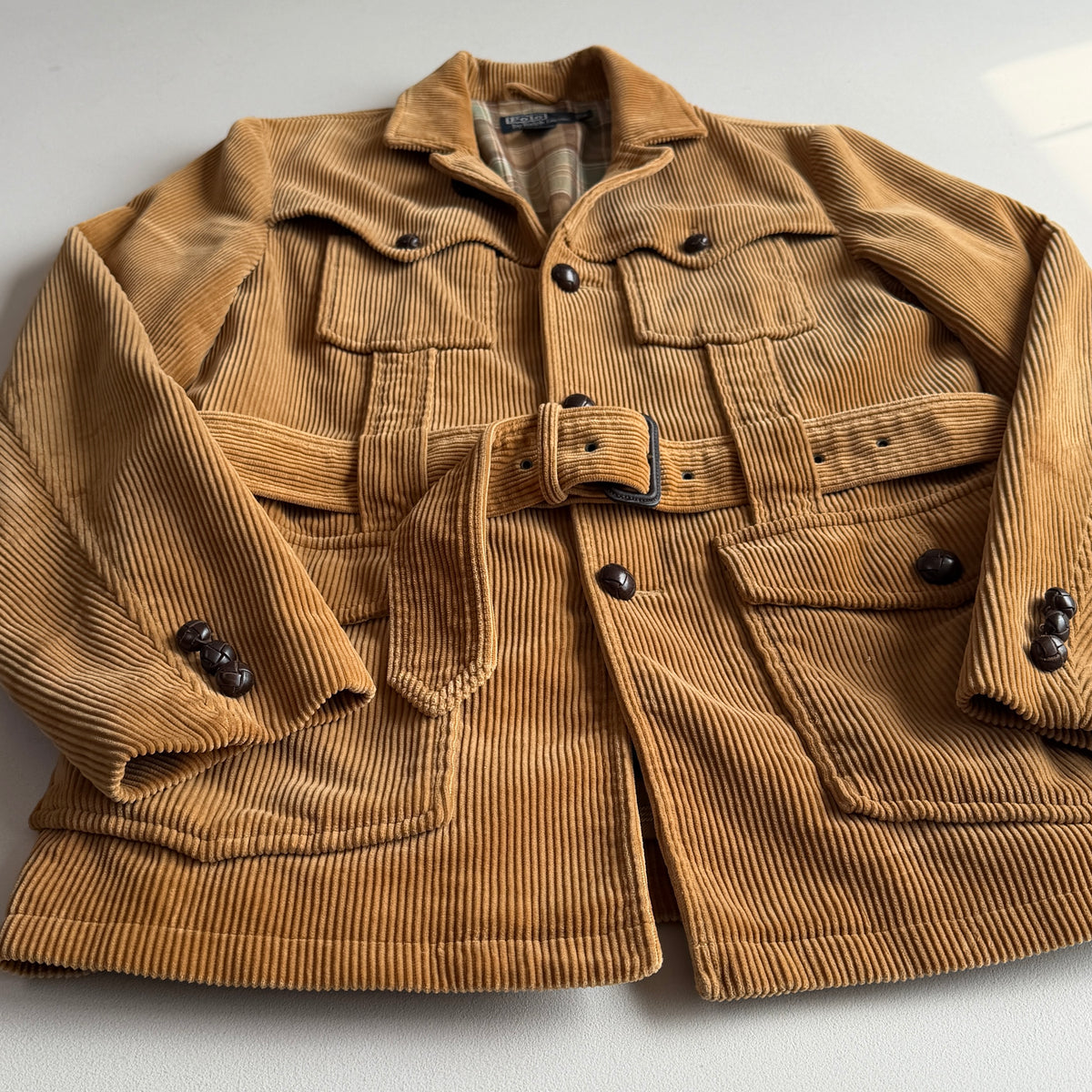 Polo Ralph Lauren (S) Norfolk Corduroy Belted Tan Coat Jacket