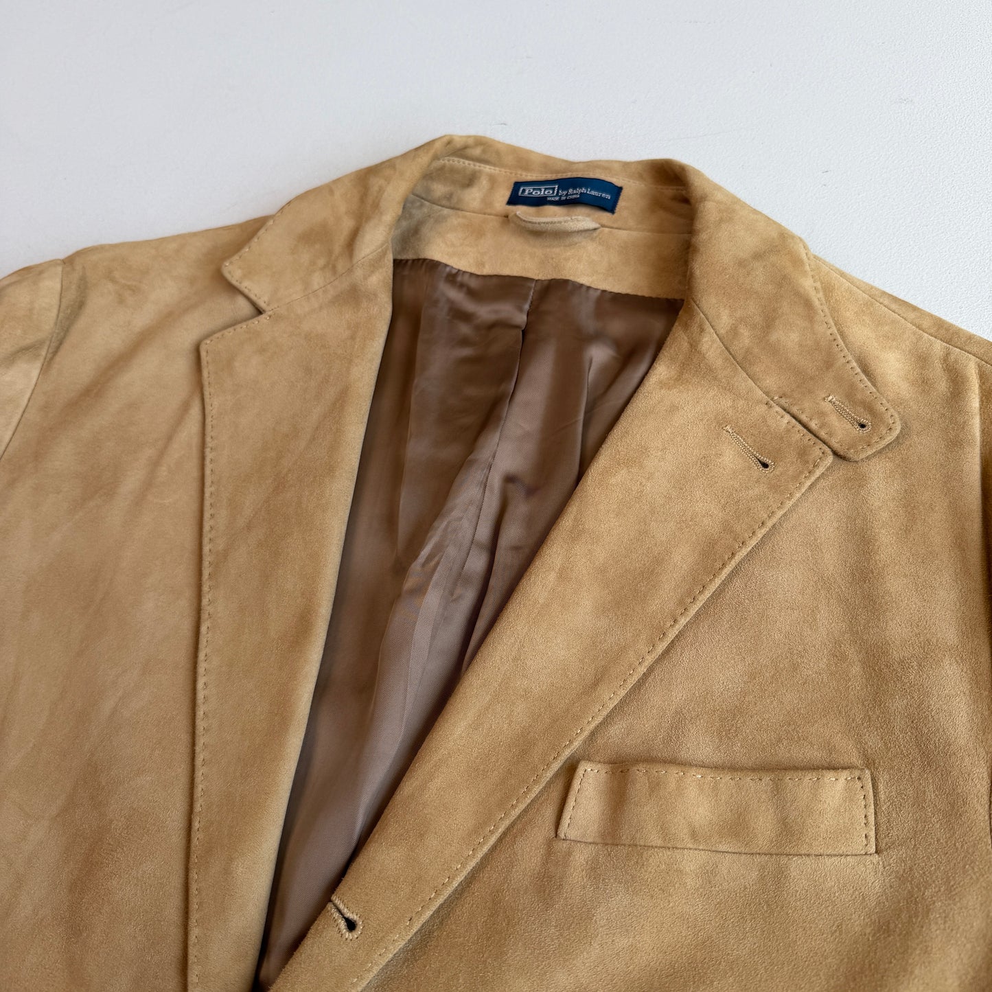 Polo Ralph Lauren (XL) Hacking Equestrian Suede Leather Tan Sports Jacket Coat