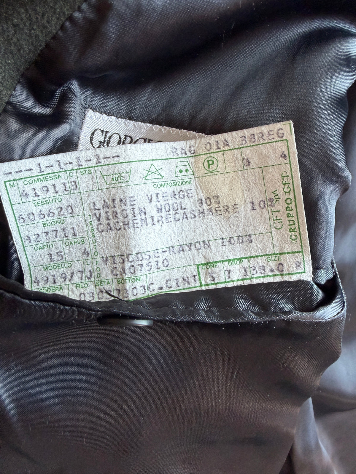 VNTG Giorgio Armani (38) Forest Green Wool/Cashmere Belted Balmacaan Overcoat