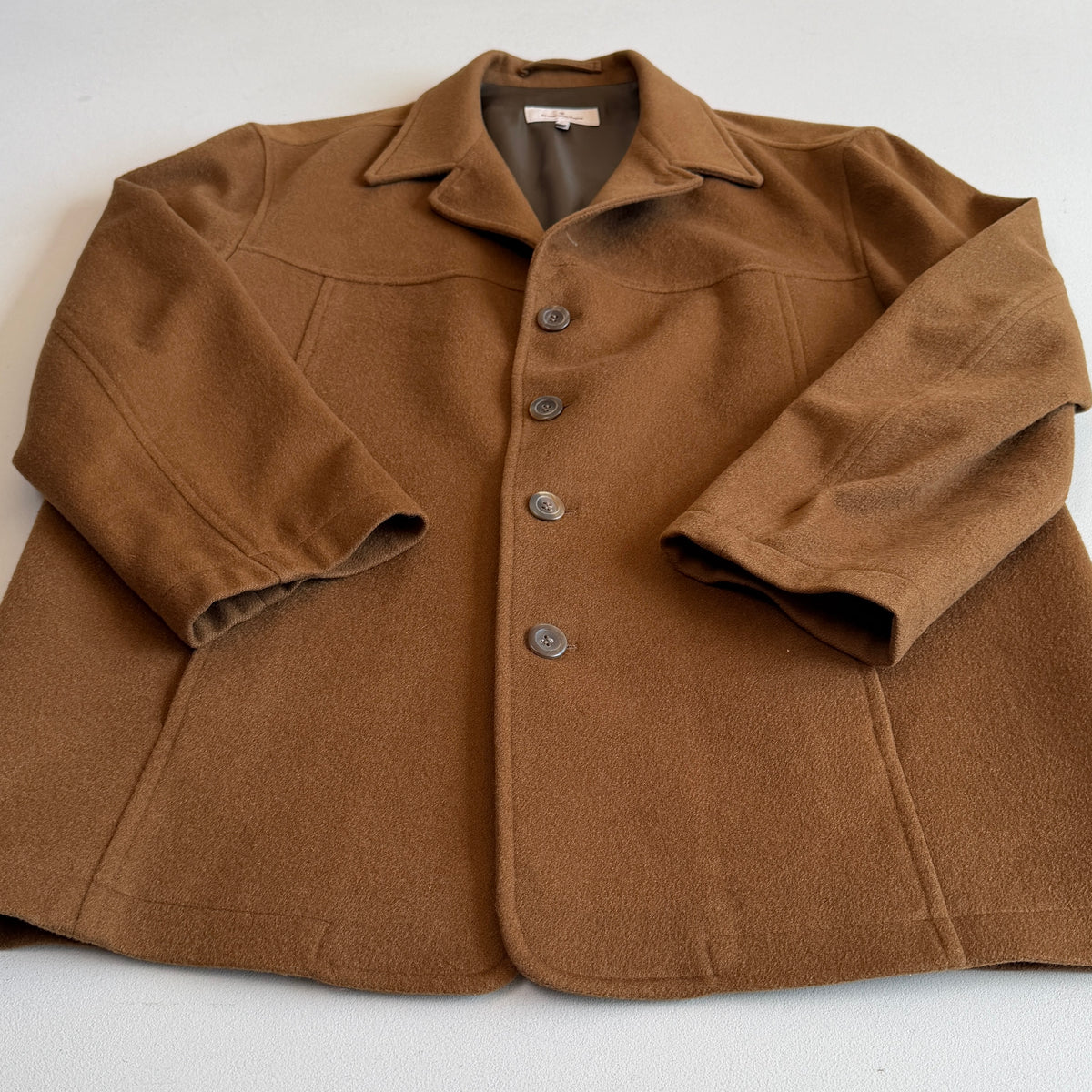 Ermenegildo Zegna (48IT / S) 100% Cashmere Tawny/Burnt Orange Flannel Car Coat