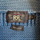 RRL Ralph Lauren (XL) Sun-Faded Indigo Cotton Knit Cardigan Sweater