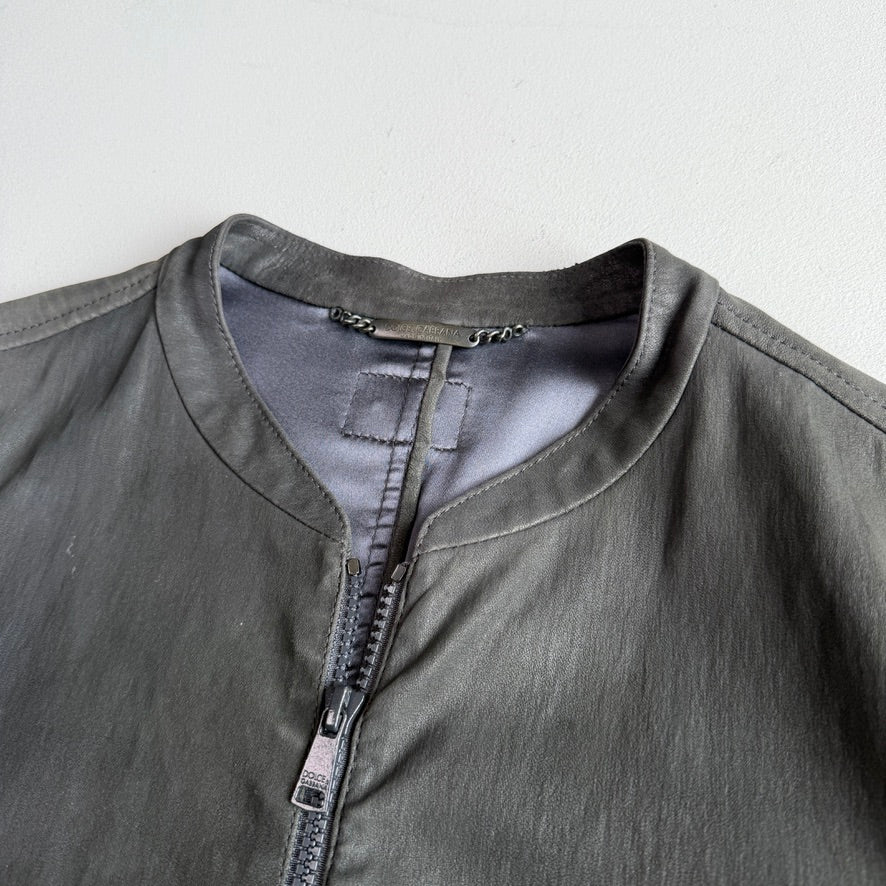 Dolce & Gabbana (50IT) Thin/Skived Lamb Leather Lined Cafe Racer Jacket