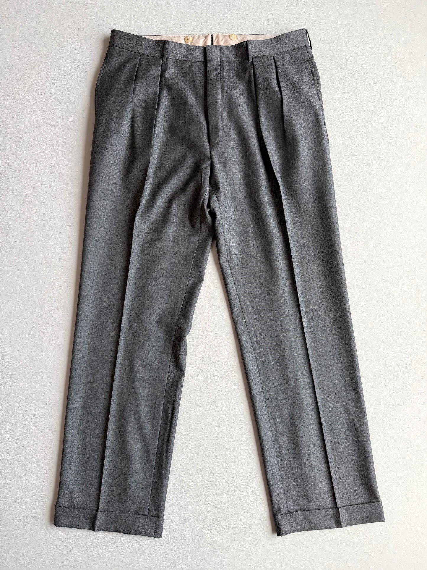Polo Ralph Lauren (44L, 34x34) 2000s 3-Button Gray Pleated Suit