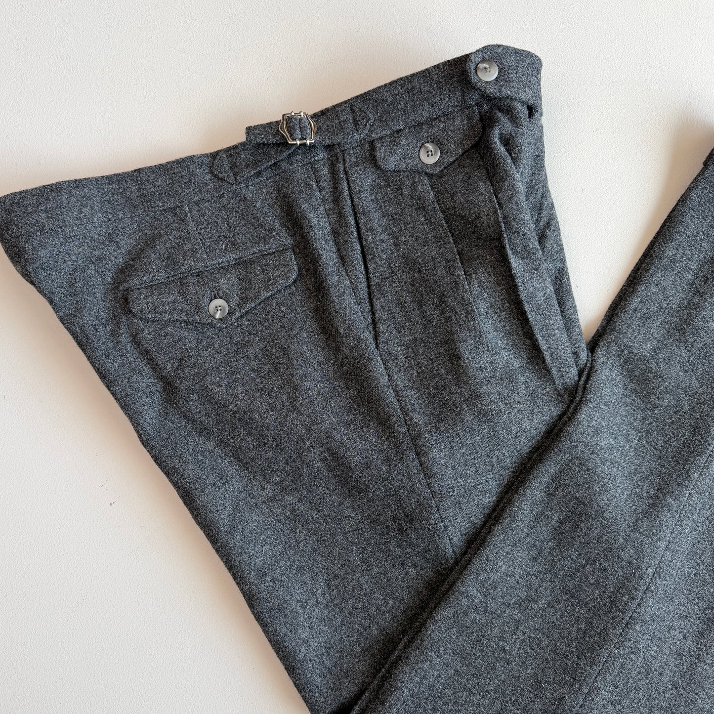 NWT Paul Stuart (38x32) Pleated Side-Tab Tweed Wool Gray Pants