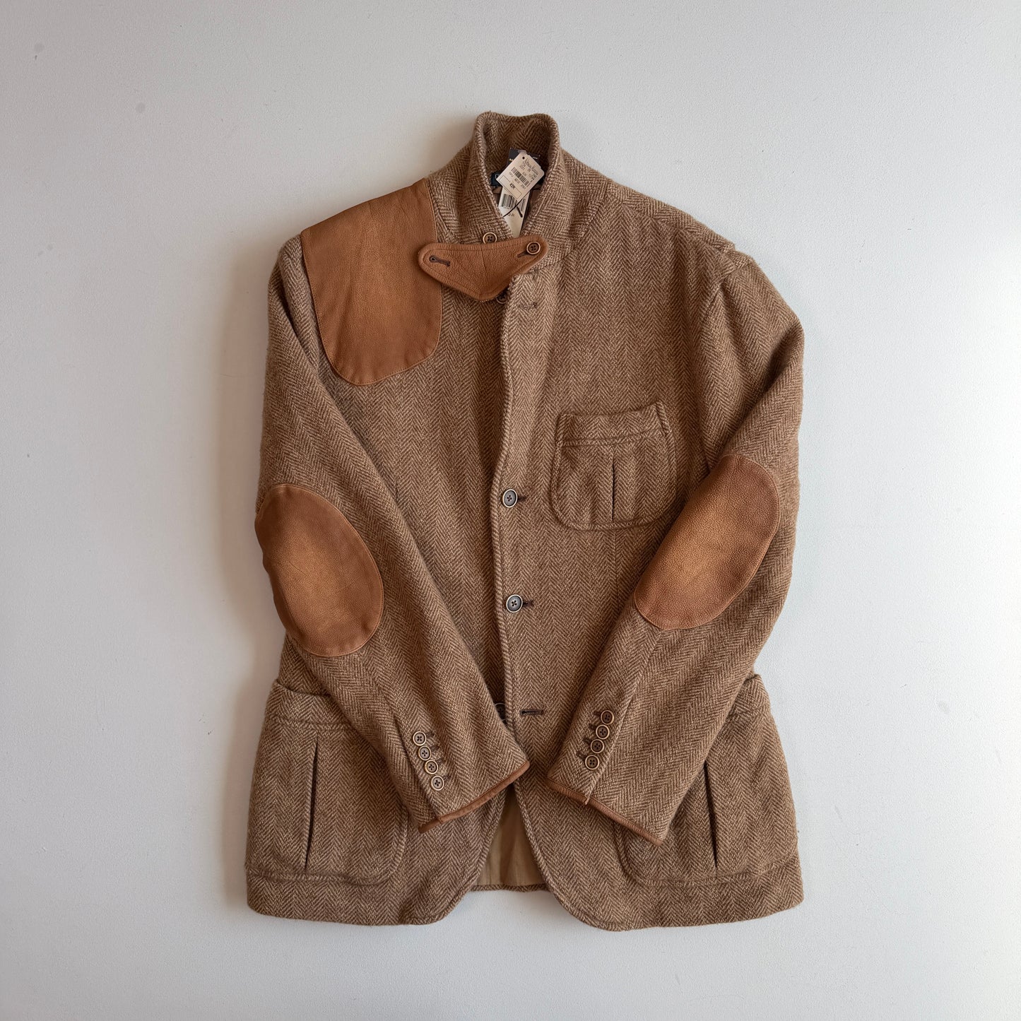 NWT Polo Ralph Lauren (42R) Half-Norfolk Tweed Wool Suede Trim Sport Coat