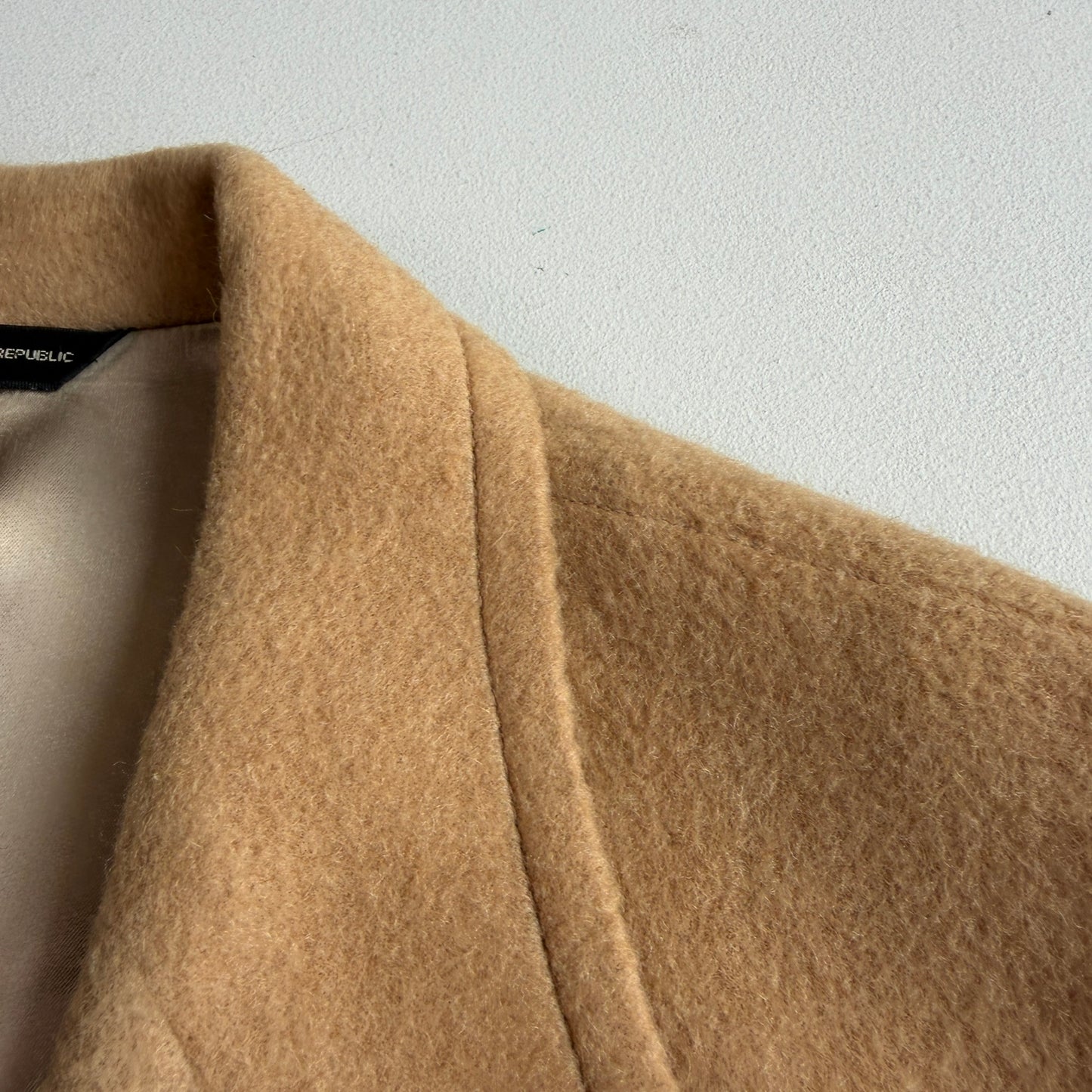 VNTG Ralph Lauren Chaps (46) Camel Wool Double Breasted Half-Belt Overcoat