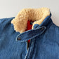 VNTG Polo Ralph Lauren (S) Shearling Collar Denim Flannel Lined Bomber Jacket