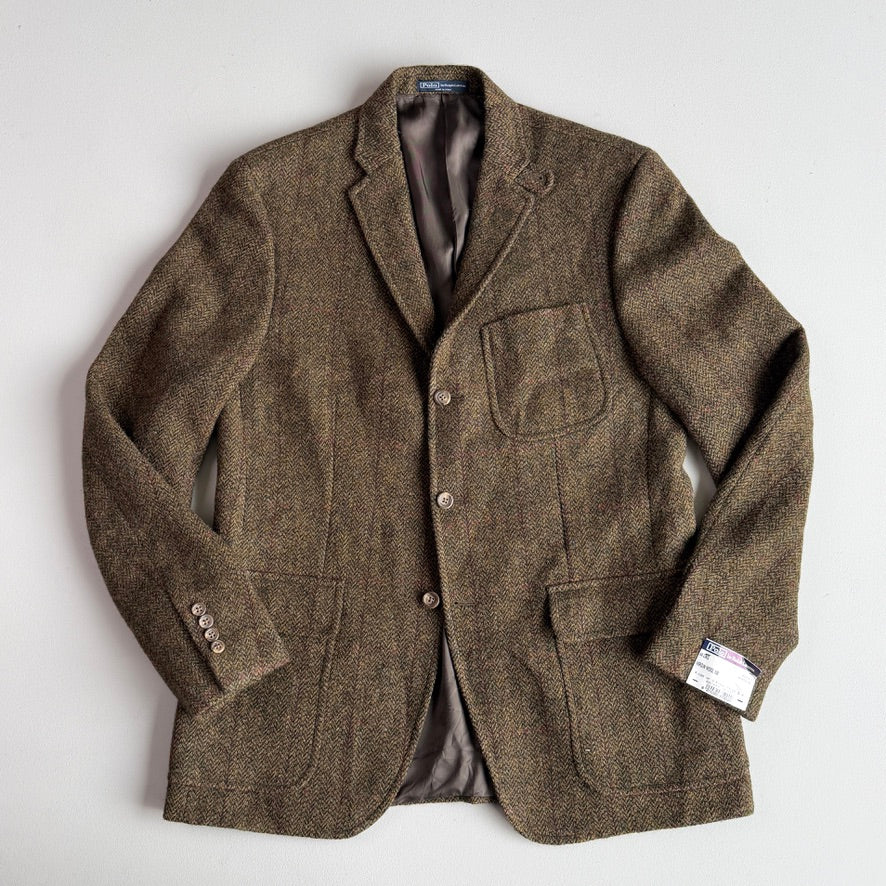 NWT Polo Ralph Lauren (44L) Half-Canvas Tweed Burgundy Check Sport Coat