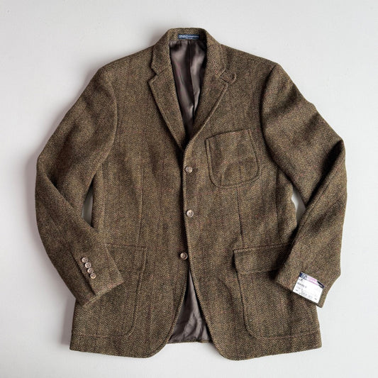 NWT Polo Ralph Lauren (44L) Half-Canvas Tweed Burgundy Check Sport Coat