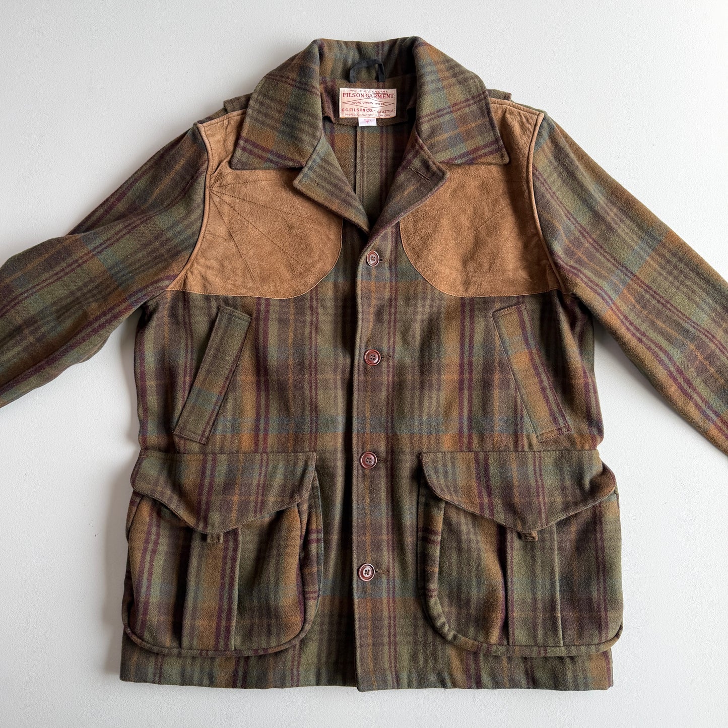 Filson (L) Yukon Wool Plaid Shooting Cruiser Mackinaw Coat