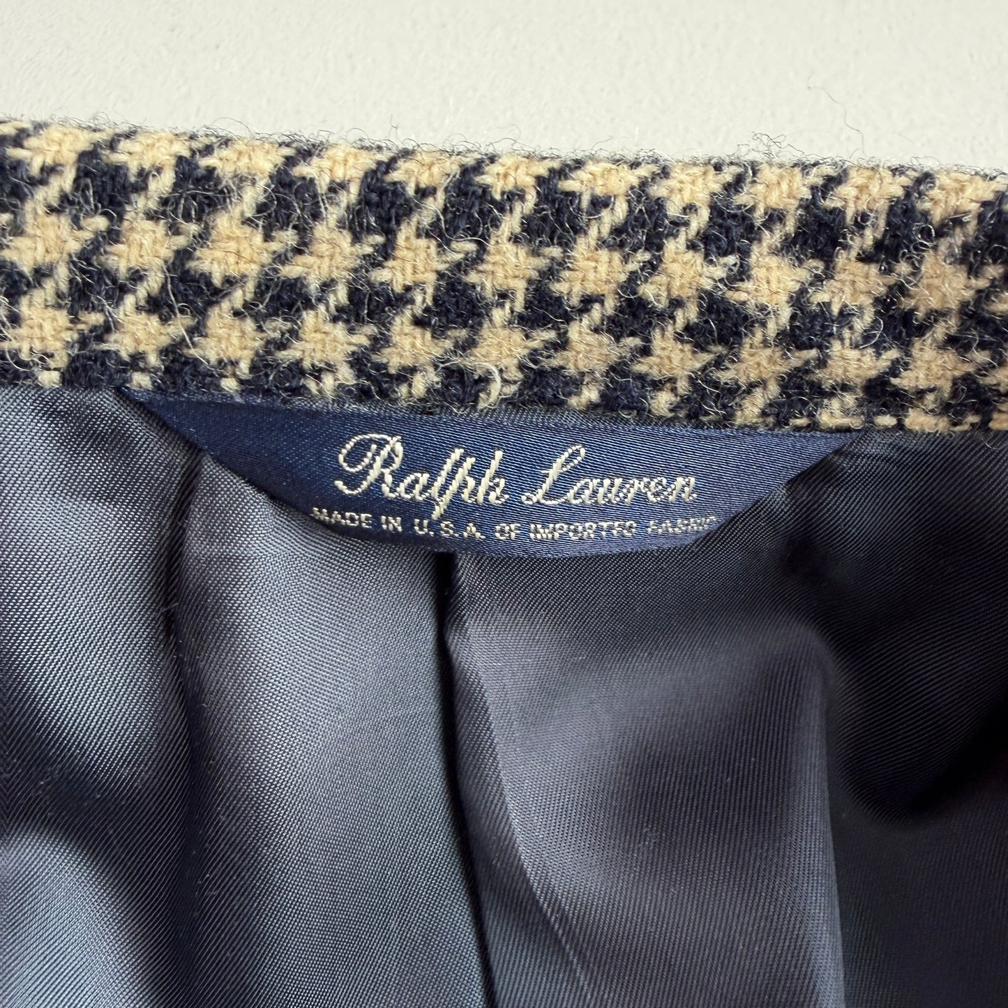 VNTG Ralph Lauren (Pre-Purple Label) 46R Wool Houndstooth Sport Coat
