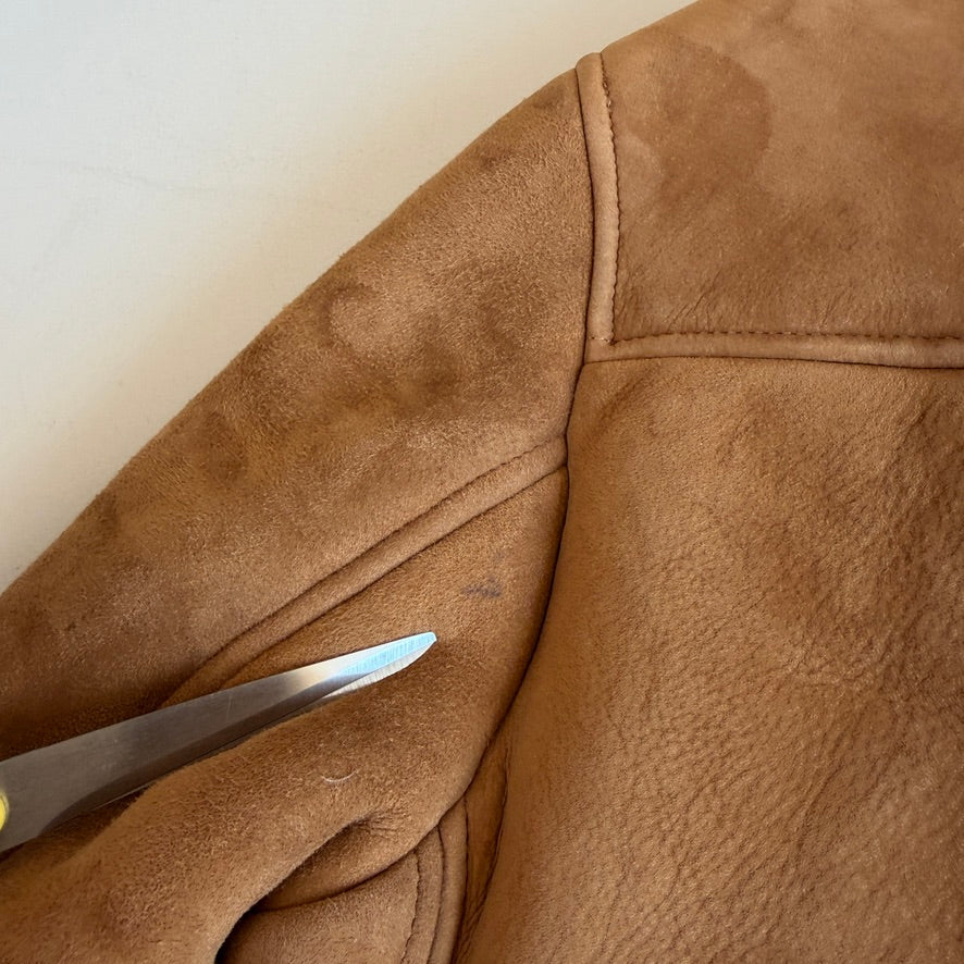 NWT Polo Ralph Lauren (S) Shearling Lamb Suede Leather Car Coat