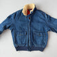 VNTG Polo Ralph Lauren (S) Shearling Collar Denim Flannel Lined Bomber Jacket