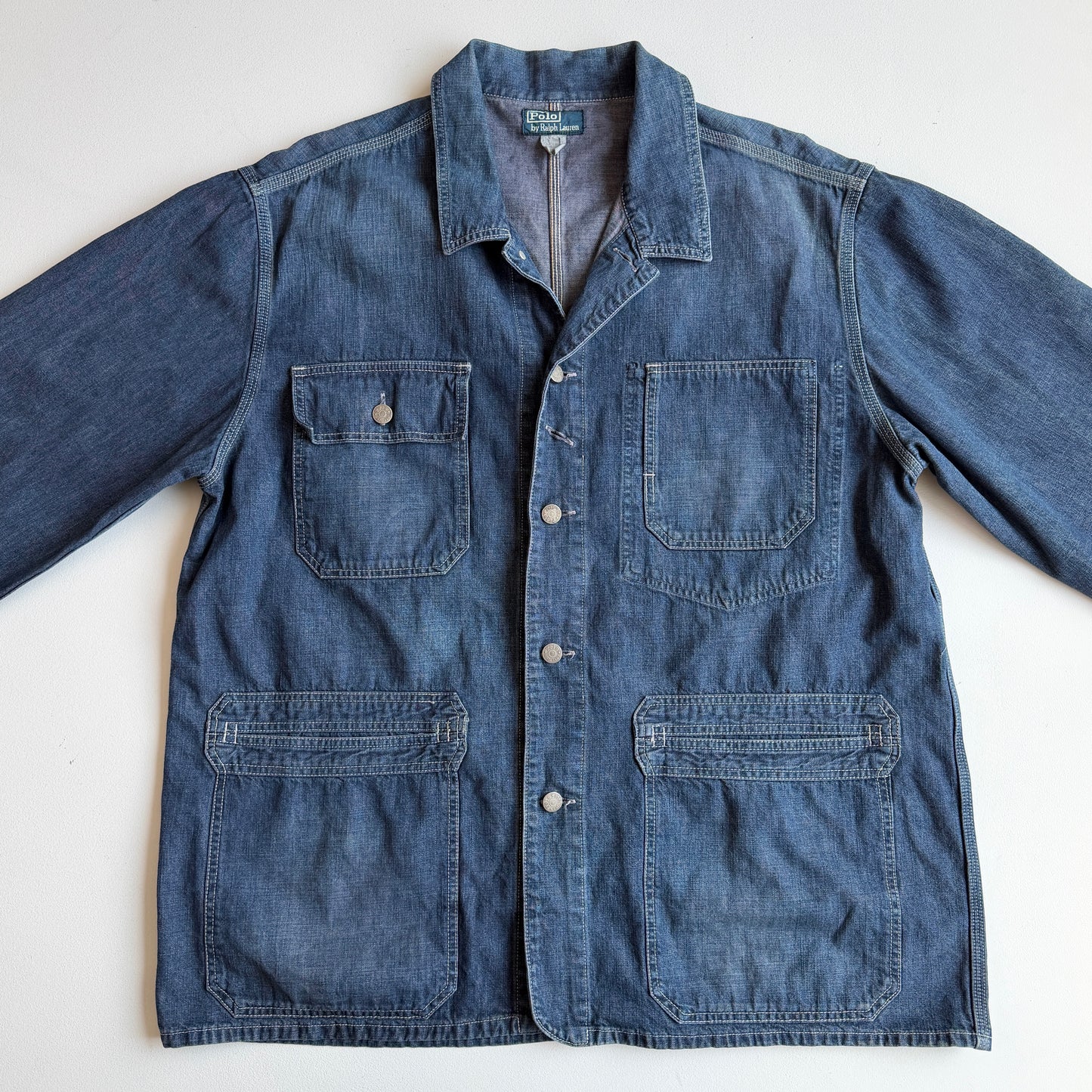 VNTG Polo Ralph Lauren (2XL) Indigo Chore Coat (believe made in Japan)